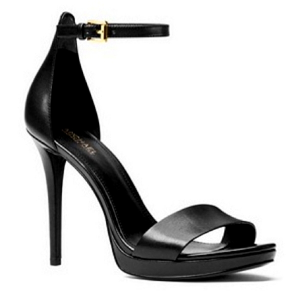 Michael Kors Shoes - MICHAEL KORS Hutton Black Leather Sandals